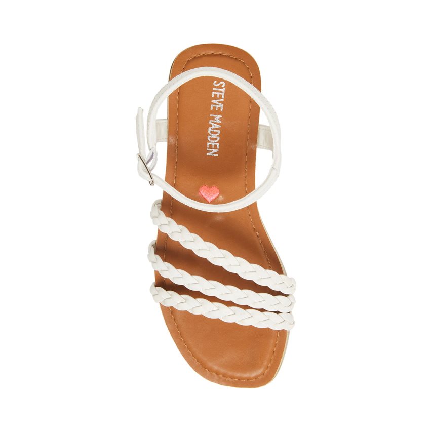 White Steve Madden Jgeorjia Kids' Flat Sandals | PH 8976HMN